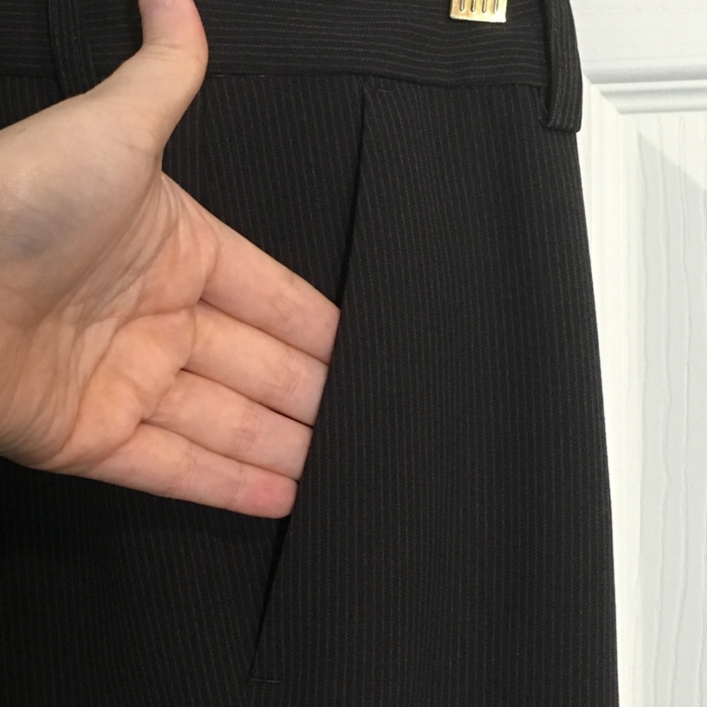 🧳 Complete Dark Brown Pinstripe Suit Pants & Blazer 🧳 - Picture 9 of 11